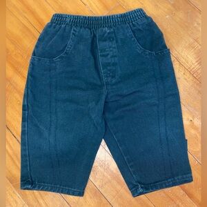 Vintage Winnie the Pooh Disney Dark Green Elastic Pants 12m Baby Kids Retro Y2K